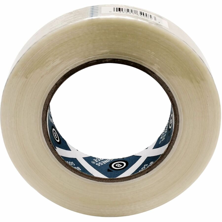 Business Source Filament Tape - 60 yd Length x 1" Width - 3" Core - White - Fiberglass Filament - For Reinforcing - 1 Roll