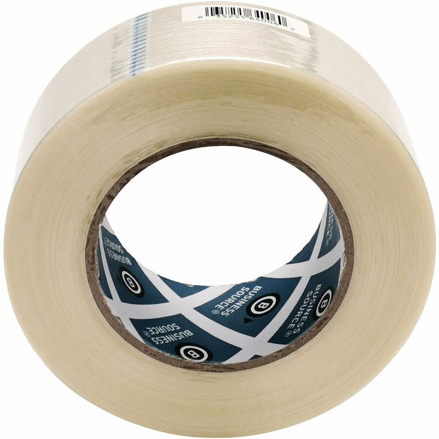 Business Source Filament Tape - 60 yd Length x 2" Width - 3" Core - White - Fiberglass Filament - For Reinforcing - 1 Roll