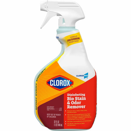 CloroxPro&trade; Disinfecting Bio Stain & Odor Remover Spray - Ready-To-Use - 32 fl oz (1 quart) - Bleach-free - Translucent - 1 Each