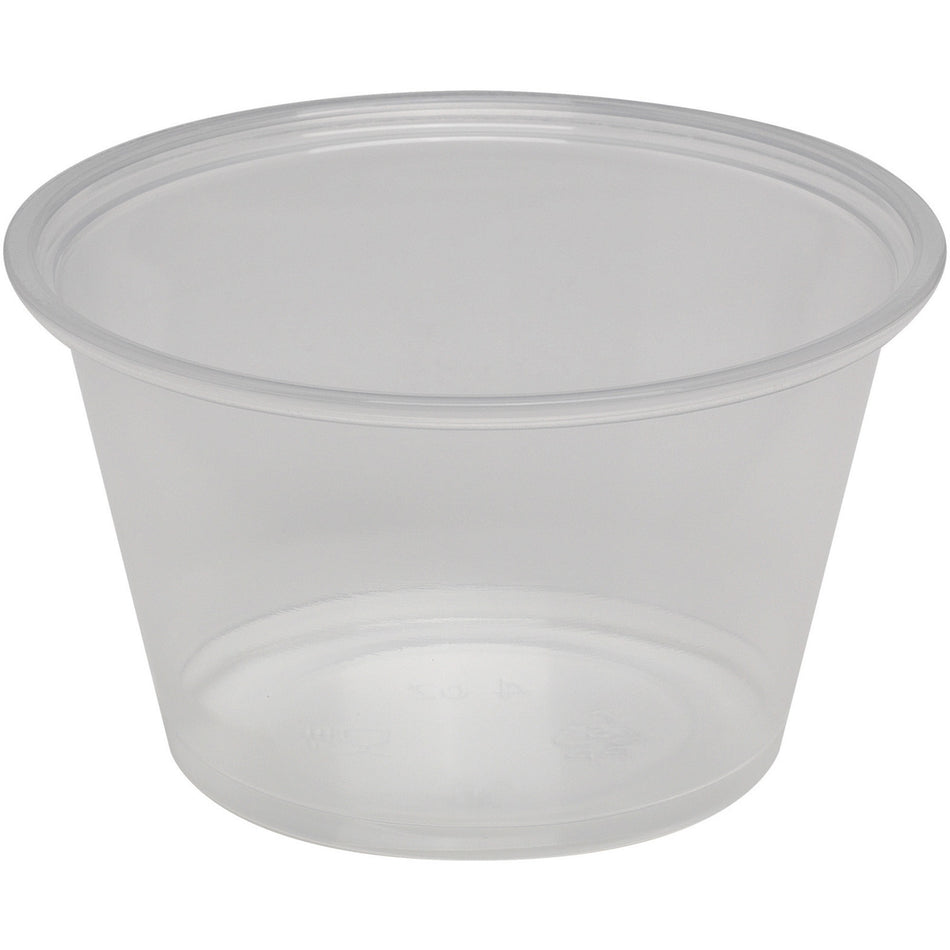 Dixie 4 oz Souffle Cups by GP Pro - 4 fl oz - Clear - Plastic - Sauce - 200/Pack - 12 / Carton
