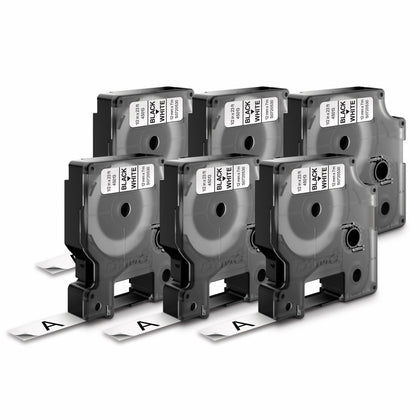 Dymo LabelWriter D1 White Labels - Pack of 6 - Label Maker Supplies