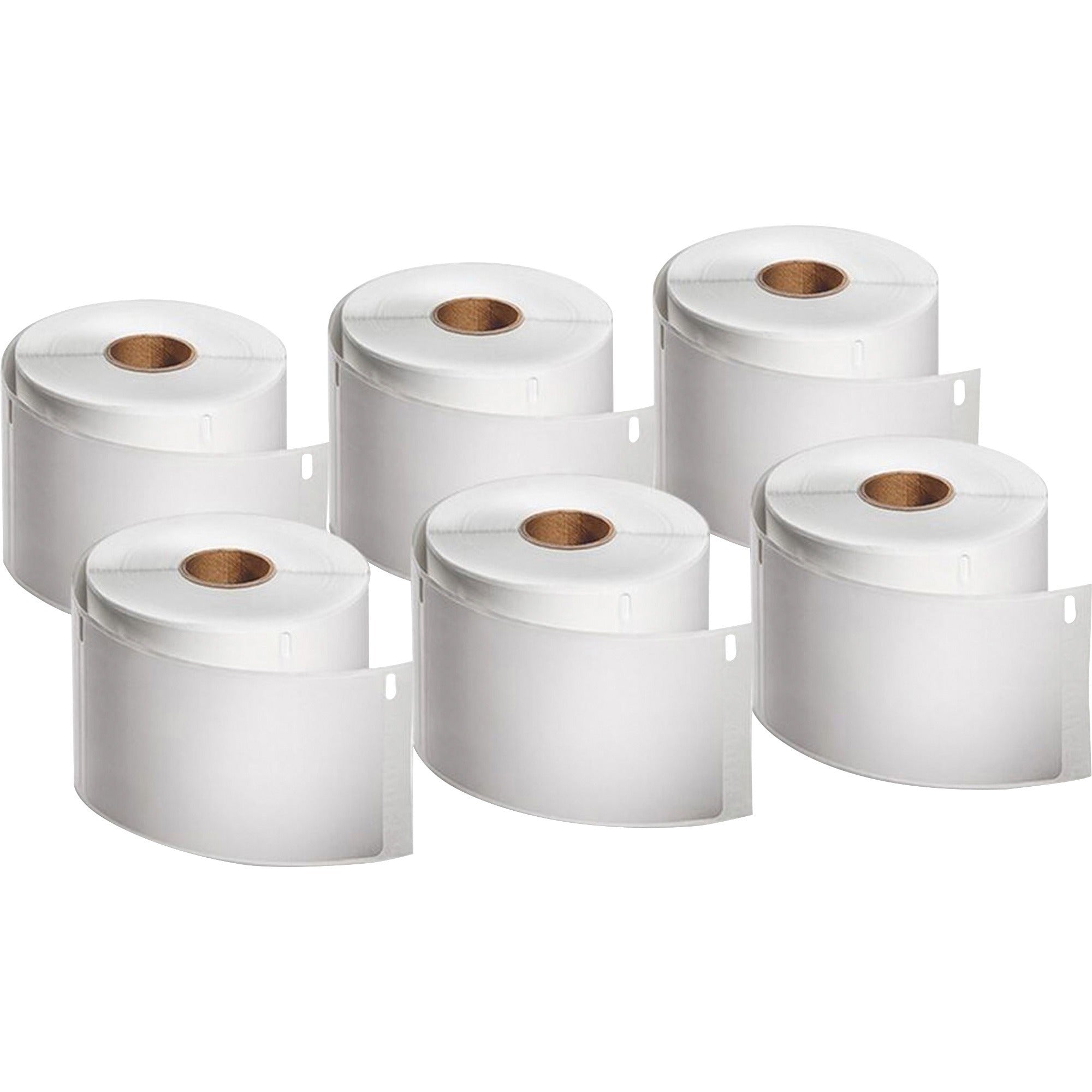 Dymo LabelWriter Labels - 2 1/4" Height x 4" Width - Rectangle - Direct Thermal - White - 300 / Roll - 6 / Pack