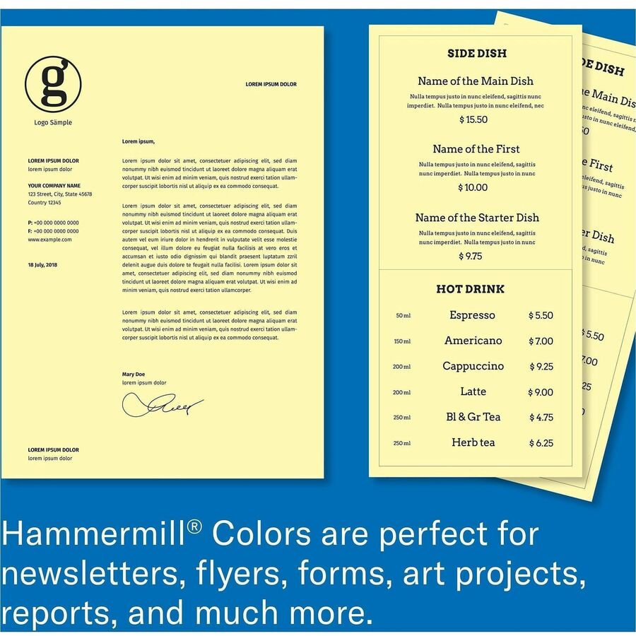 Hammermill Colors Recycled Copy Paper - Canary - Alternate-Image7