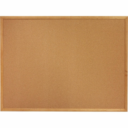 Lorell Bulletin Board - 48" Board Height x 72" Board Width - Cork Surface - Long Lasting, Warp Resistant - Oak Oak Frame - 1 Each