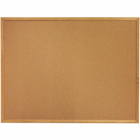 Lorell Bulletin Board - 18" Board Height x 24" Board Width - Cork Surface - Long Lasting, Warp Resistant - Brown Oak Frame - 1 Each