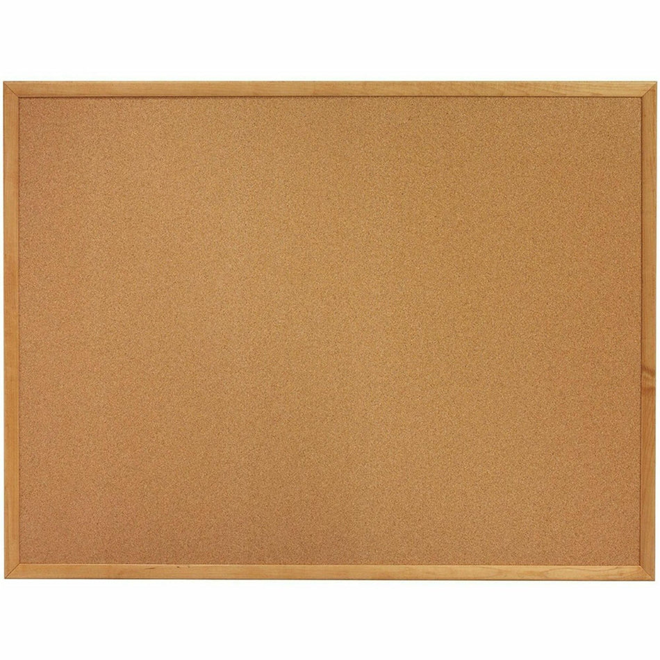 Lorell Bulletin Board - 18" Board Height x 24" Board Width - Cork Surface - Long Lasting, Warp Resistant - Brown Oak Frame - 1 Each