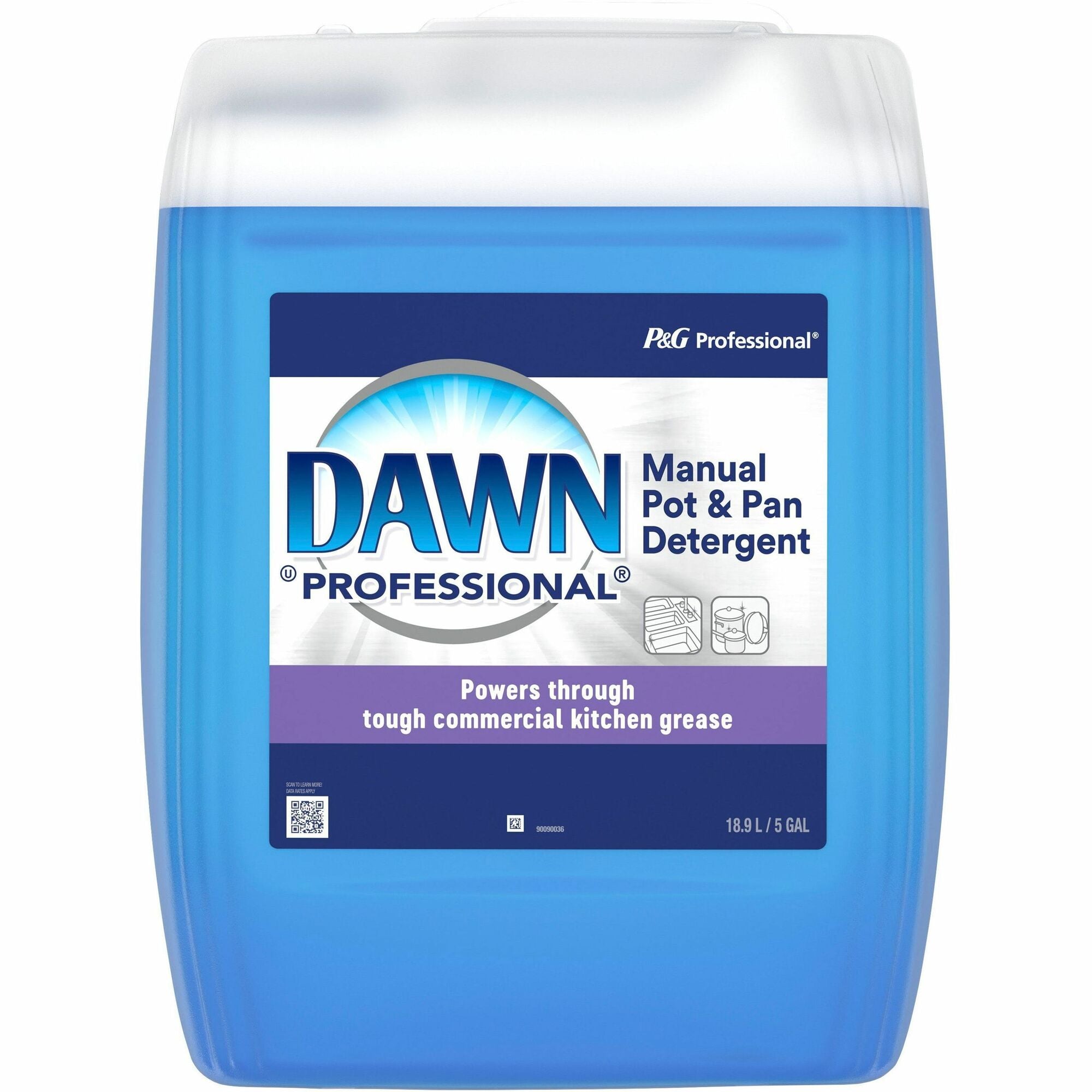 Dawn Manual Pot & Pan Detergent - 640 fl oz (20 quart) - Original Scent - Long Lasting - Translucent Blue - 1 Each