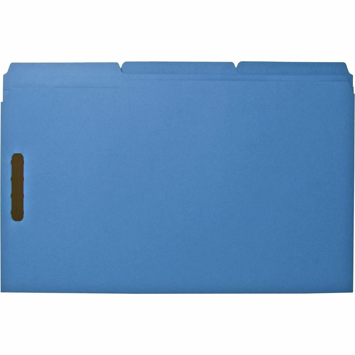 Business Source 1/3 Tab Cut Legal Recycled Fastener Folder - 8 1/2" x 14" - 3/4" Expansion - 2 Fastener(s) - 2" Fastener Capacity - Top Tab Location - Assorted Tab Position - 11 pt. - Blue - 10% Recycled - 50 / Box