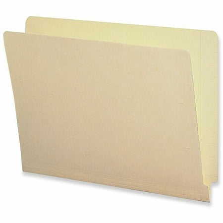 Business Source Straight Tab Cut Letter Recycled End Tab File Folder - 8 1/2" x 11" - End Tab Location - 11 pt. - 10% Recycled - 100 / Box