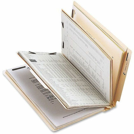 Business Source Letter Recycled Classification Folder - 8 1/2" x 11" - 2" Fastener Capacity - End Tab Location - 2 Divider(s) - 18 pt. - 10% Recycled - 10 / Box