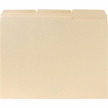 Business Source 1/3 Tab Cut Letter Recycled Classification Folder - 8 1/2" x 11" - 3/4" Expansion - Top Tab Location - Assorted Tab Position - 11 pt. - 10% Recycled - 100 / Box
