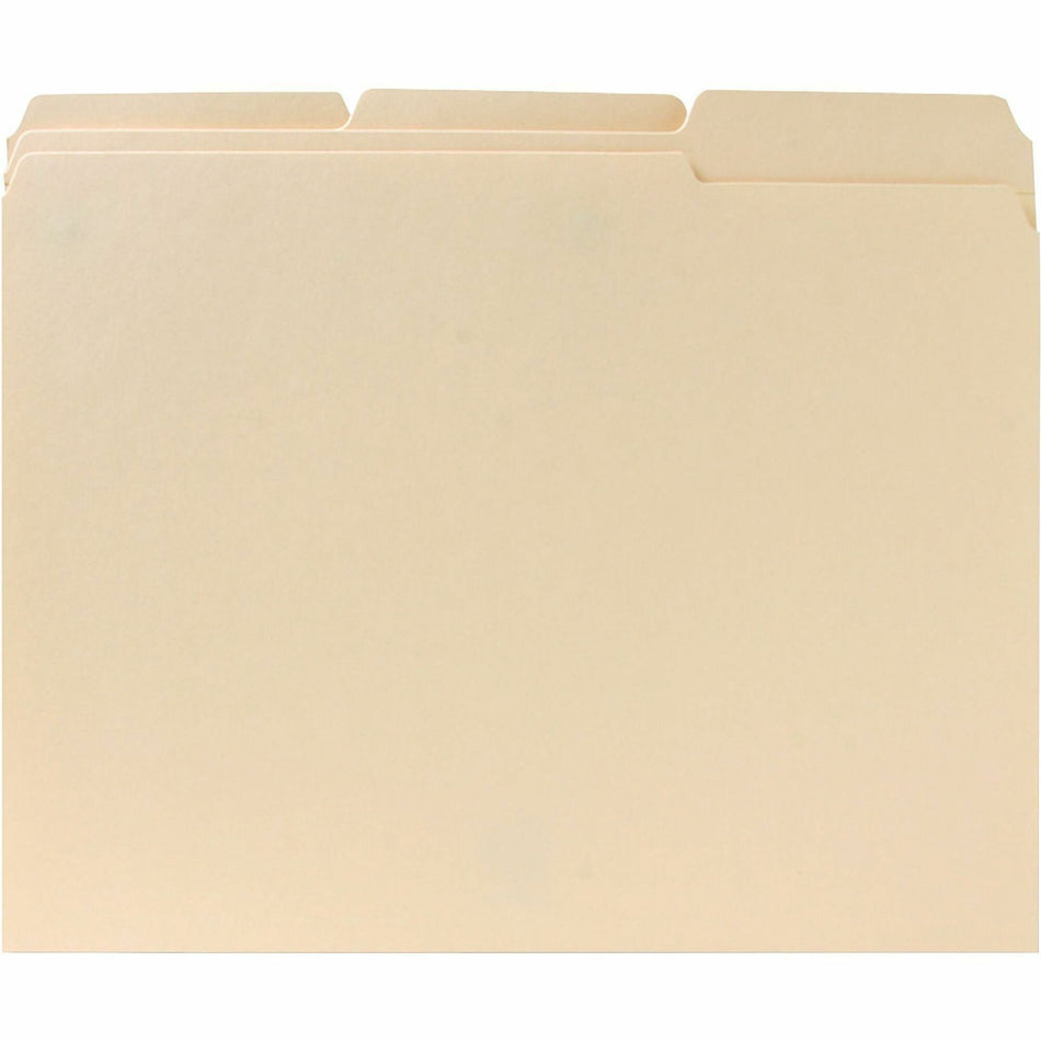 Business Source 1/3 Tab Cut Letter Recycled Classification Folder - 8 1/2" x 11" - 3/4" Expansion - Top Tab Location - Assorted Tab Position - 11 pt. - 10% Recycled - 100 / Box