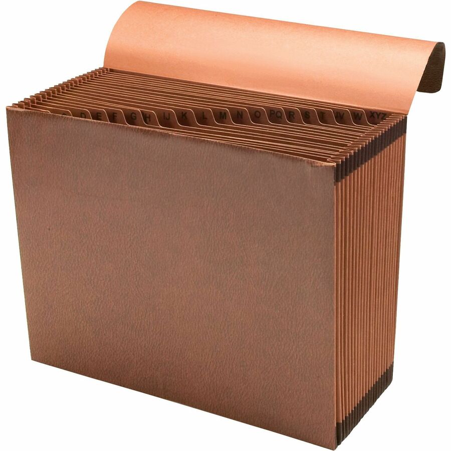 Business Source Letter Recycled Expanding File - 8 1/2" x 11" - 21 Pocket(s) - Brown - 30% Recycled - 1 Each