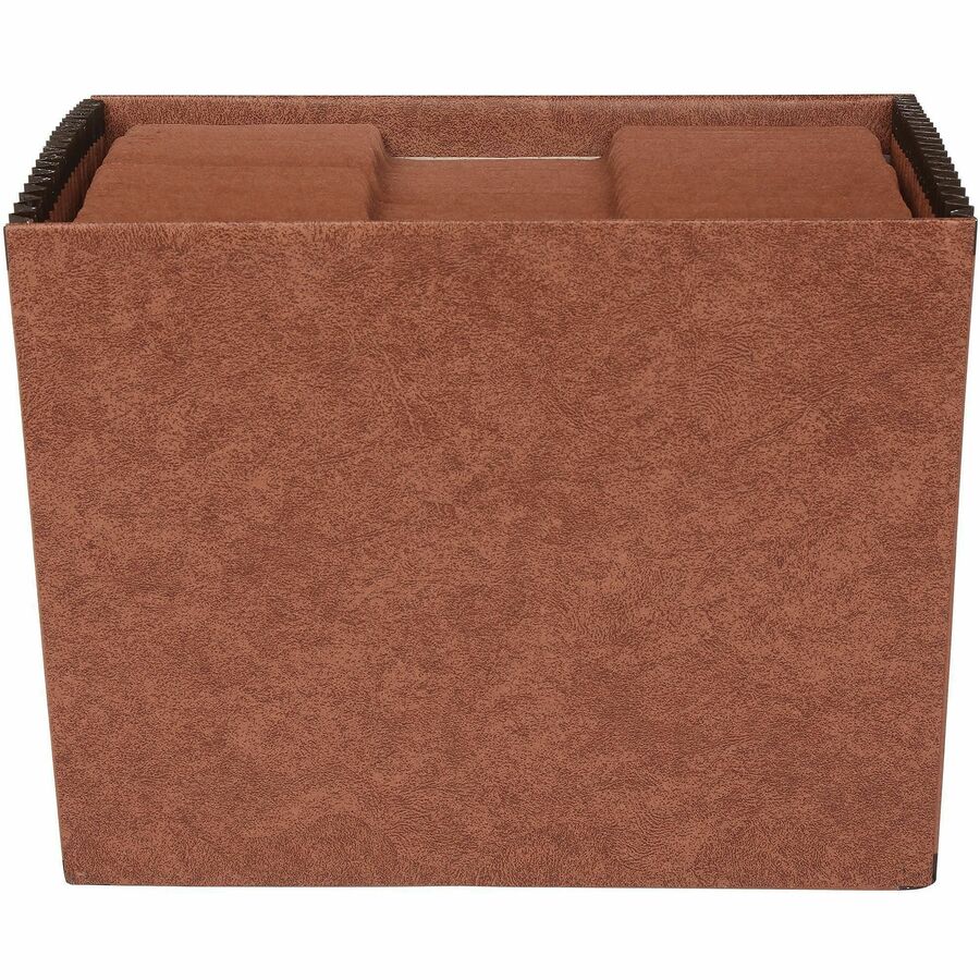 Business Source Letter Recycled Expanding File - 8 1/2" x 11" - 21 Pocket(s) - Brown - 30% Recycled - 1 Each