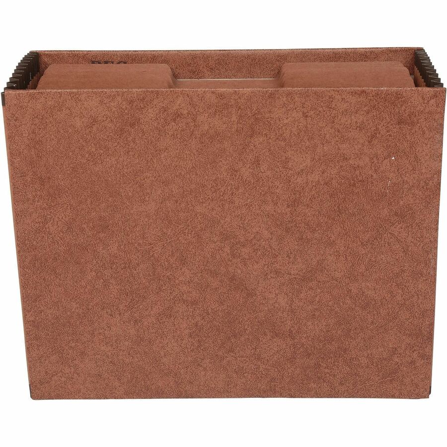 Business Source Letter Recycled Expanding File - 8 1/2" x 11" - 12 Pocket(s) - Brown - 30% Recycled - 1 Each