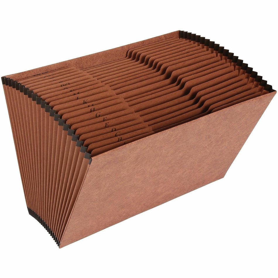 Business Source Legal Recycled Expanding File - 8 1/2" x 14" - 21 Pocket(s) - Brown - 30% Recycled - 1 Each