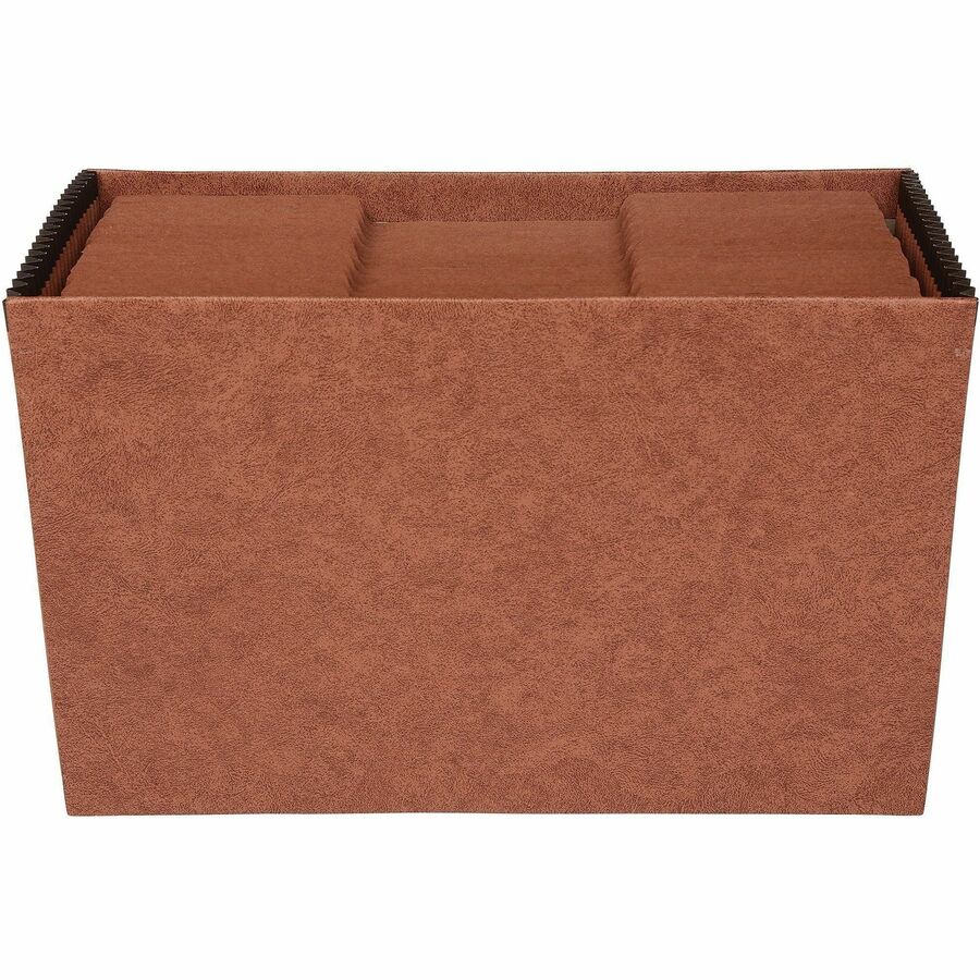 Business Source Legal Recycled Expanding File - 8 1/2" x 14" - 21 Pocket(s) - Brown - 30% Recycled - 1 Each