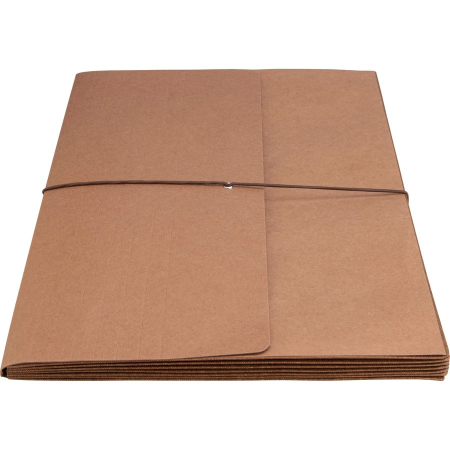 Business Source Legal Recycled File Wallet - 8 1/2" x 14" - 5 1/4" Expansion - Brown - 30% Recycled - 1 Each