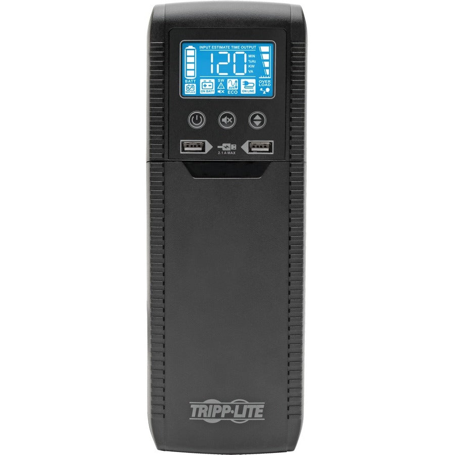 Tripp Lite series ECO1500LCD 1440VA Tower UPS - Tower - AVR - 7 Hour Recharge - 3 Minute Stand-by - 120 V AC Input - 110 V AC, 115 V AC, 120 V AC Output - Single Phase - 10 x NEMA 5-15R Receptacle(s) - 5 x Battery/Surge Outlet