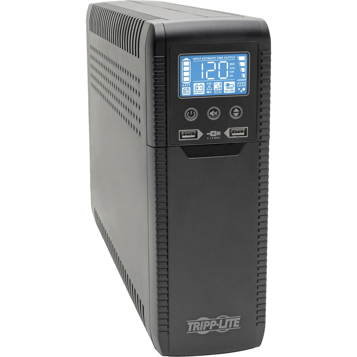 Tripp Lite series ECO1500LCD 1440VA Tower UPS - Tower - AVR - 7 Hour Recharge - 3 Minute Stand-by - 120 V AC Input - 110 V AC, 115 V AC, 120 V AC Output - Single Phase - 10 x NEMA 5-15R Receptacle(s) - 5 x Battery/Surge Outlet