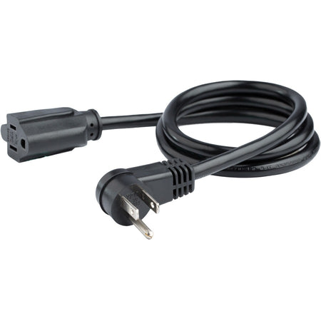 StarTech.com Flat Extension Cord - 3 ft - Black - For Computer TV Lamp - 125V AC - Power Cords & Surge Protectors