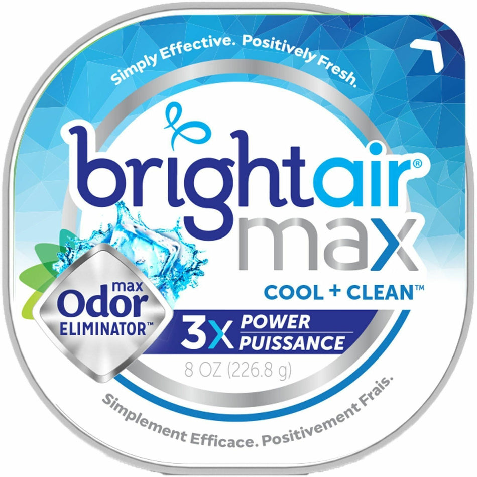 Bright Air Max Scented Gel Odor Eliminator - Gel - 8 oz - Cool Clean - Odor Neutralizer, Phthalate-free, Paraben-free, BHT Free, Bio-based, Formaldehyde-free, NPE-free - 1 Each