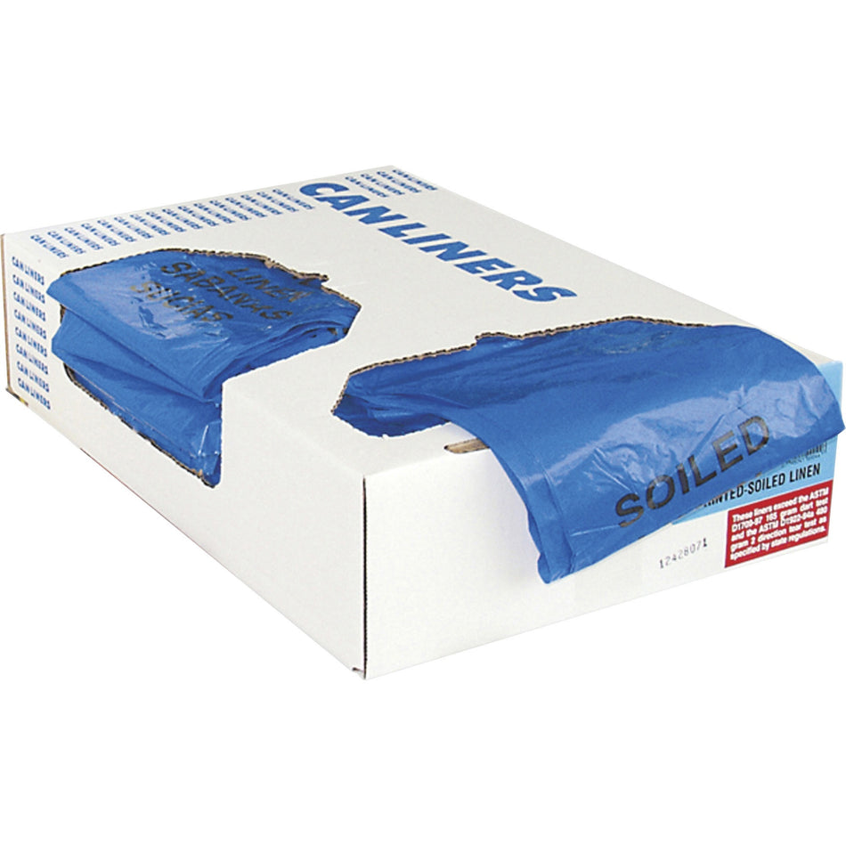 Heritage 1.3 mil Color-coded Can Liner - 30 gal Capacity - 43" Length x 30" Width x 1.30 mil (33 Micron) Thickness - Low Density - Blue - Commercial, Healthcare Can - 200 / Carton