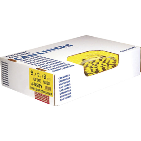 Heritage 1.3 mil Color-coded Can Liner - 30 gal Capacity - 43" Length x 30" Width x 1.30 mil (33 Micron) Thickness - Low Density - Yellow - Commercial, Healthcare Can - 200 / Carton