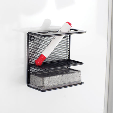 Onyx Mesh Marker Holder - 2.5" Height x 5.3" Width x 5.3" Depth - Steel Wire Mesh - Black - 1 Each