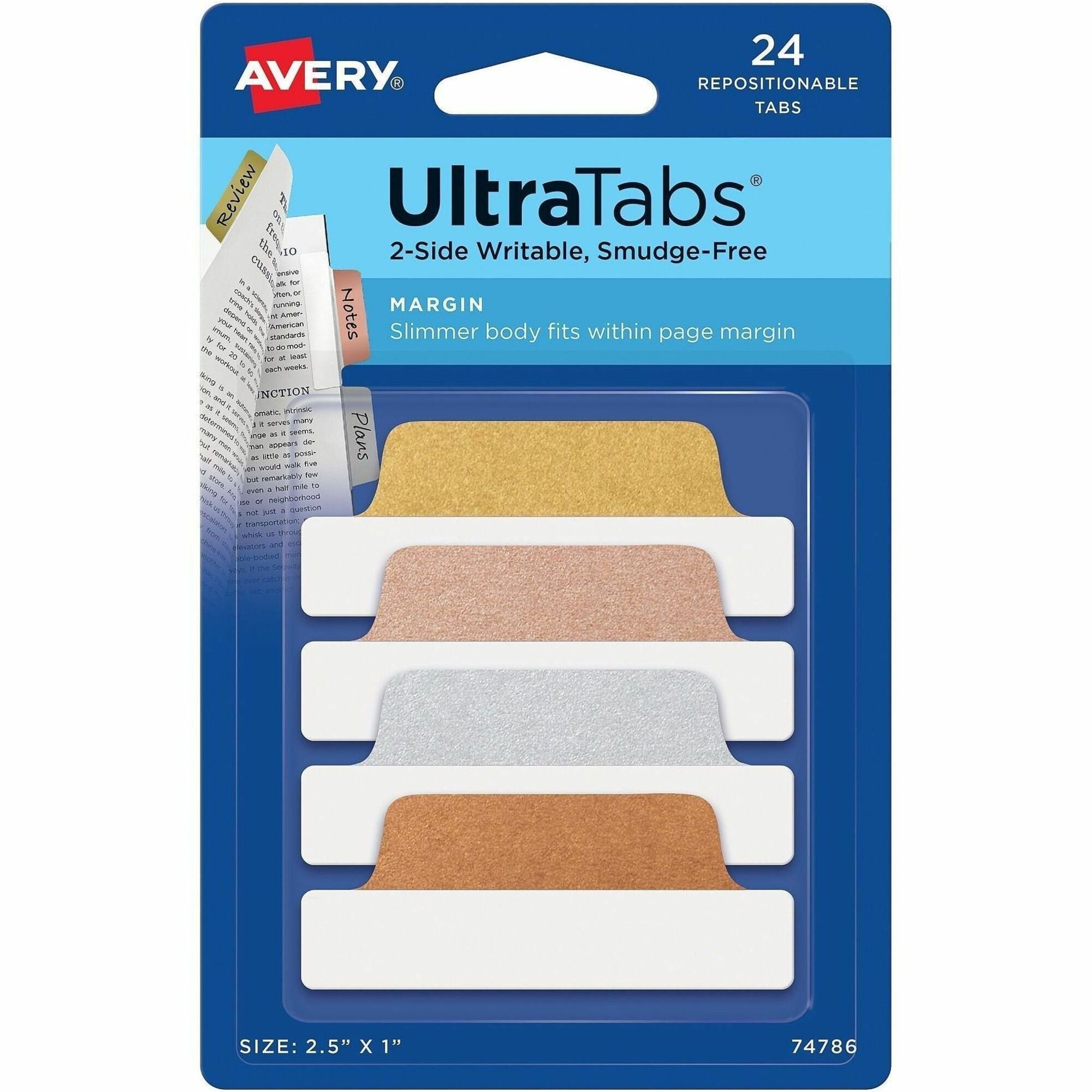 Avery&reg; UltraTabs Repositionable Margin Tabs - 2000