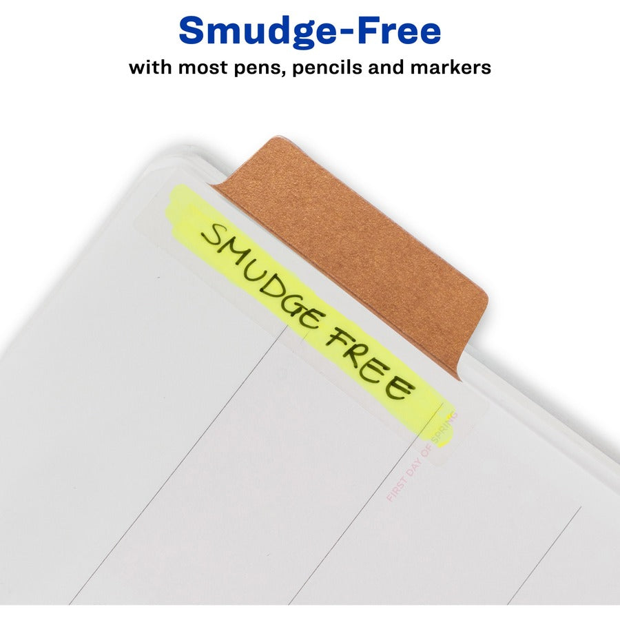 Avery®  UltraTabs Repositionable Margin Tabs - 24 Tab(s) - 1" Tab Height x 2.50" Tab Width - Clear Film, Gold Paper, Rose Gold, Copper Tab(s) - 24 / Pack