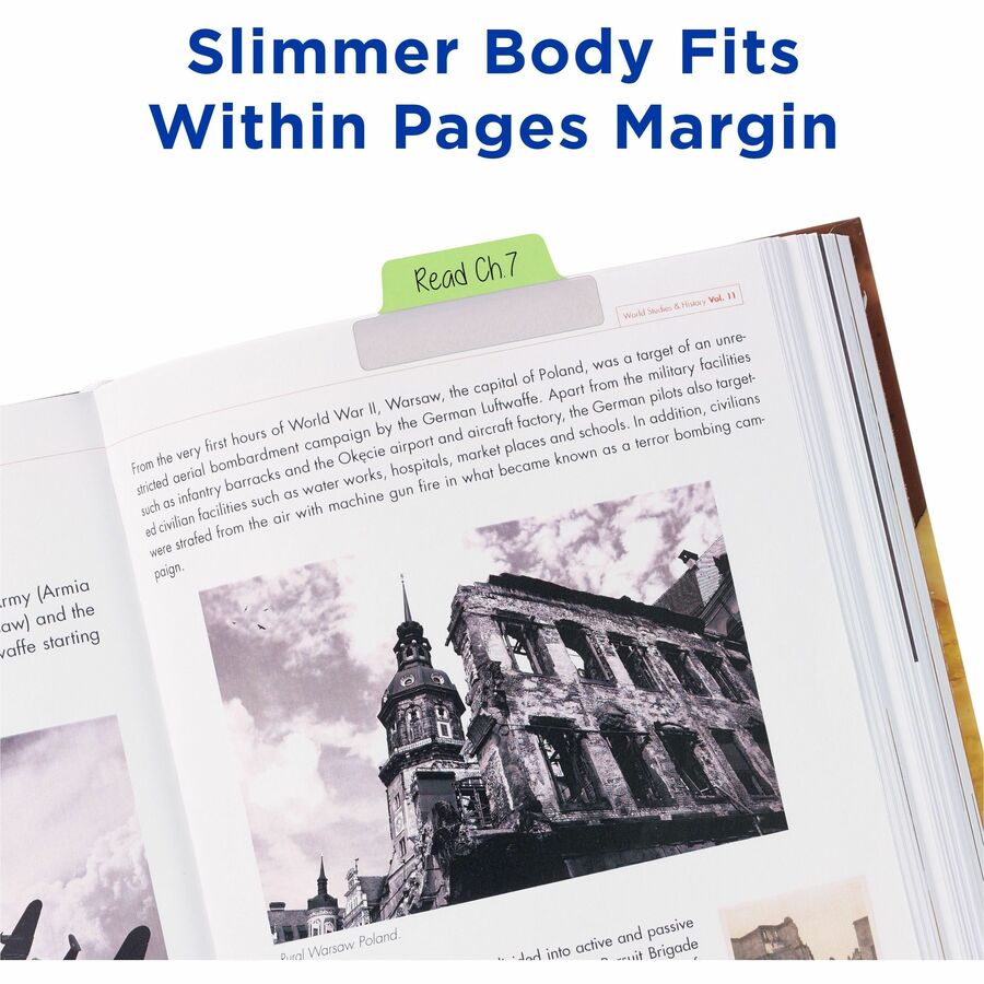 Avery®  UltraTabs Repositionable Margin Tabs - 48 Tab(s) - 1" Tab Height x 2.50" Tab Width - Clear Film, Pastel Blue Paper, Pastel Pink, Pastel Purple, Pastel Green Tab(s) - 48 / Pack