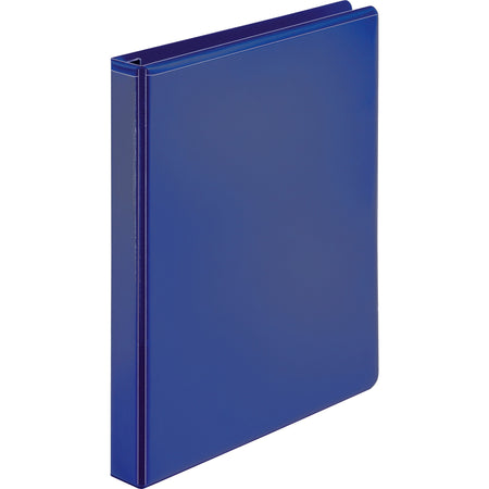 Business Source Navy D-ring Binder - 1" Binder Capacity - Letter - 8 1/2" x 11" Sheet Size - Fastener(s): D-Ring - Pocket(s): 4 - Polypropylene - Navy - Non-stick, Ink-transfer Resistant, Locking Ring - 1 Each