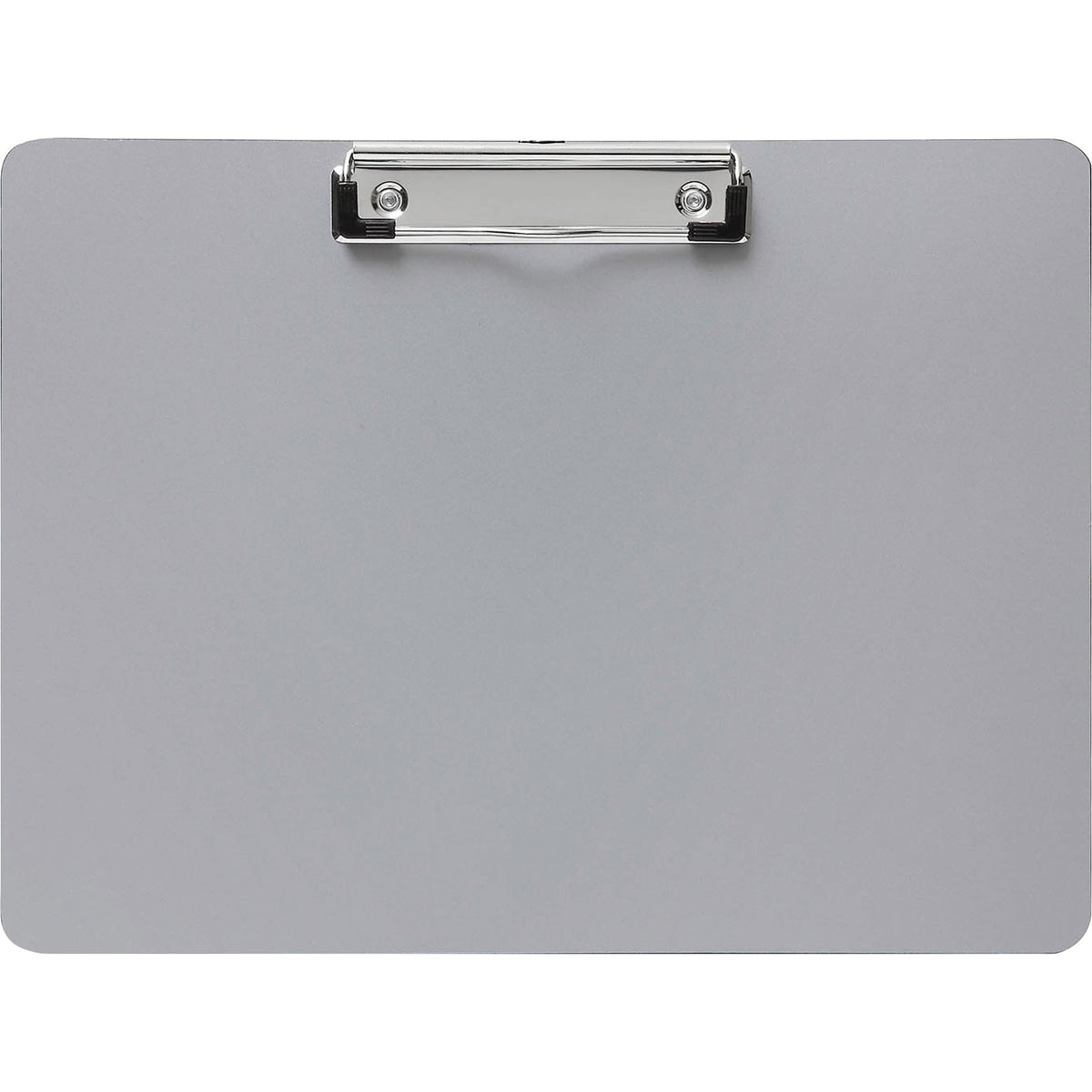 Business Source Landscape Plastic Clipboard - 8 1/2" x 11" Sheet Size - Plastic - Silver - 1 Each