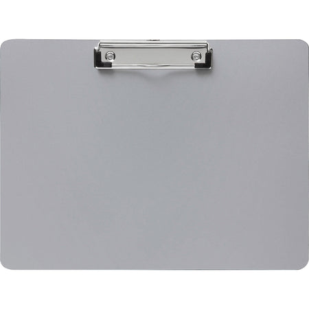 Business Source Landscape Plastic Clipboard - 8 1/2" x 11" Sheet Size - Plastic - Silver - 1 Each