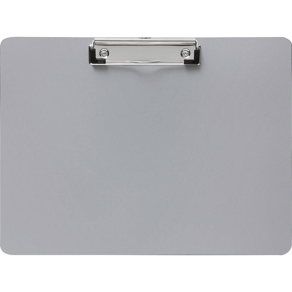 Business Source Landscape Plastic Clipboard - 8 1/2" x 11" Sheet Size - Plastic - Silver - 1 Each