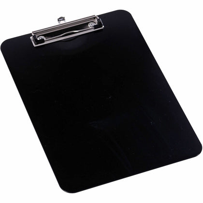 Business Source Shatterproof Clipboard - 8 1/2’’ x 11’’ Sheet Size - Plastic - Black - 1 Each - Clipboards