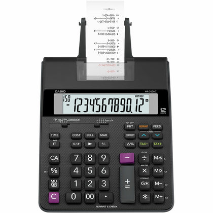 Casio HR-200RC Printing Calculator: Two-Color Large Display Dual Power - Calculators