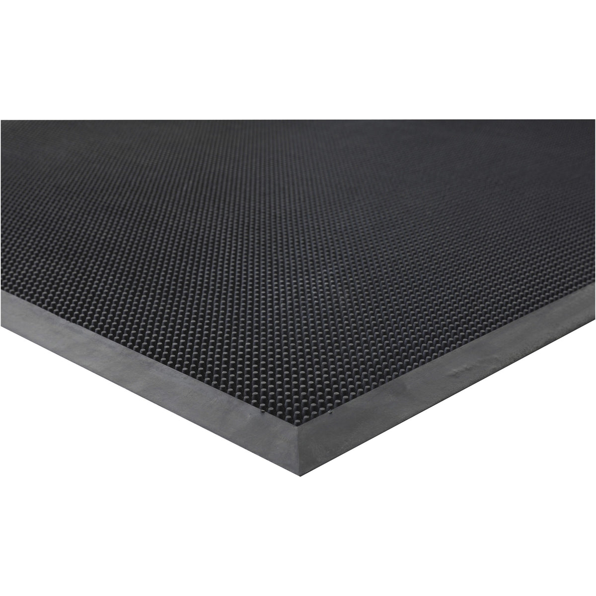 Genuine Joe Brush Tip Scraper Mat - Indoor, Outdoor - 28" Length x 18" Width x 0.400" Thickness - Rectangular - Rubber - Black - 1 Each