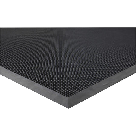 Genuine Joe Brush Tip Scraper Mat - Indoor, Outdoor - 60" Length x 36" Width x 0.400" Thickness - Rectangular - Rubber - Black - 1 Each