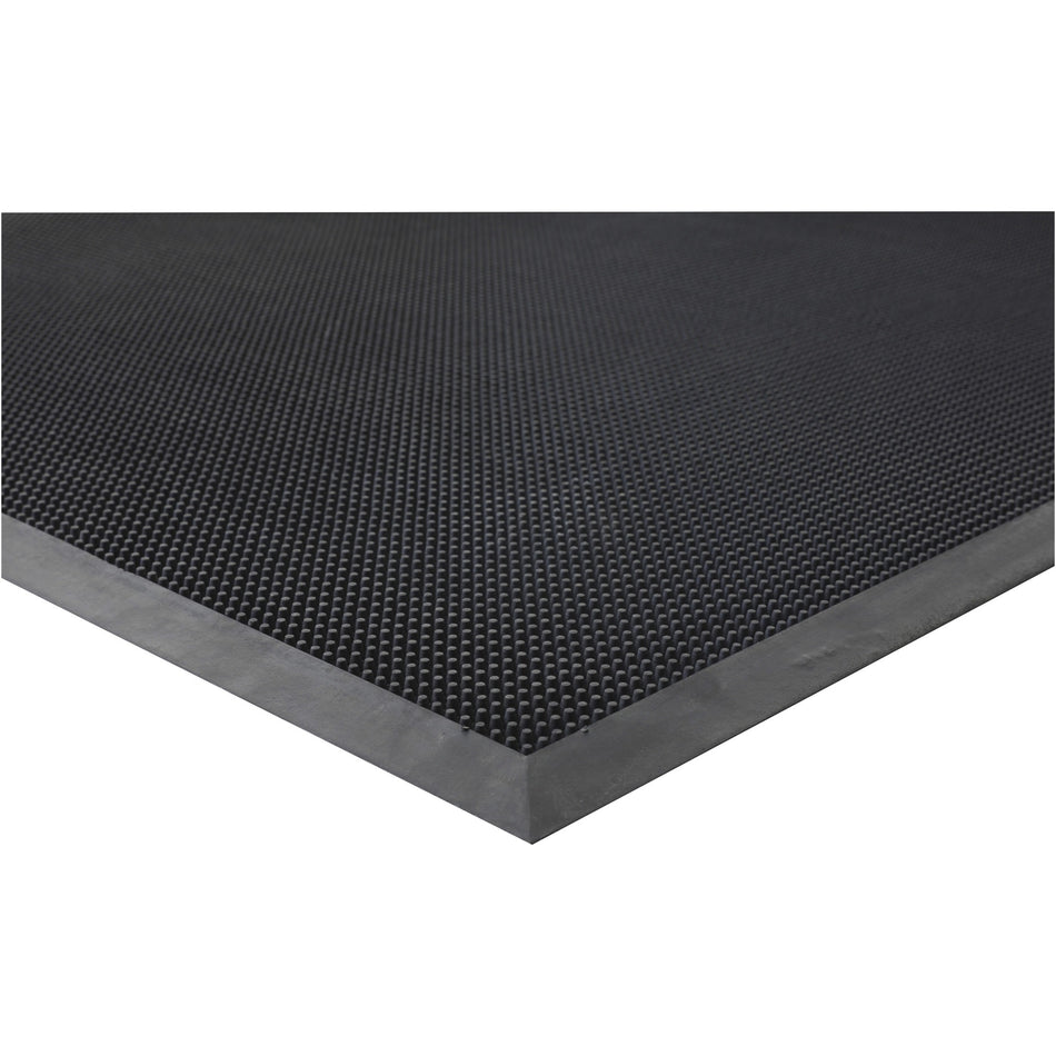 Genuine Joe Brush Tip Scraper Mat - Indoor, Outdoor - 60" Length x 36" Width x 0.400" Thickness - Rectangular - Rubber - Black - 1 Each