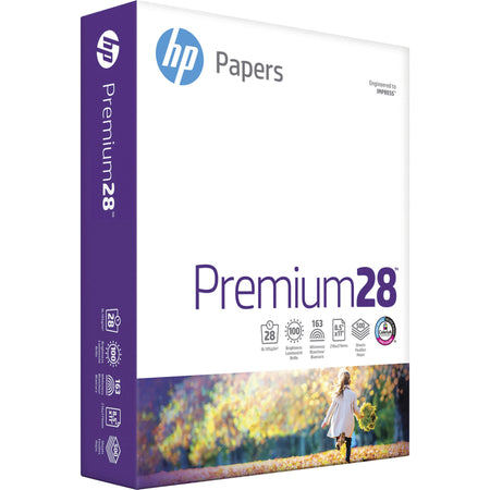 HP Papers Premium28 Laser Paper - Bright White - 100 Brightness - Letter - 8 1/2" x 11" - 28 lb Basis Weight - 320 g/m&#178; Grammage - Smooth - Uncoated, ColorLok Technology, Heavyweight - Bright White - 500 / Ream