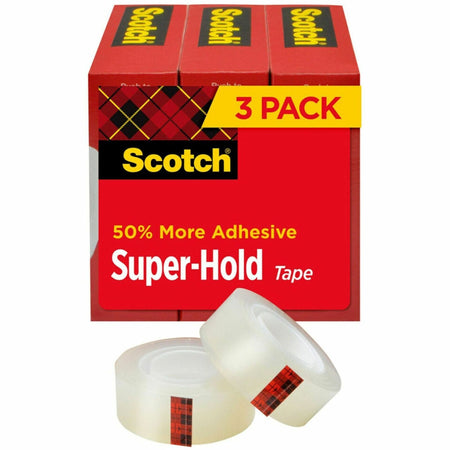Scotch Super-Hold Tape - 27.78 yd Length x 0.75" Width - Clear - 3 / Pack