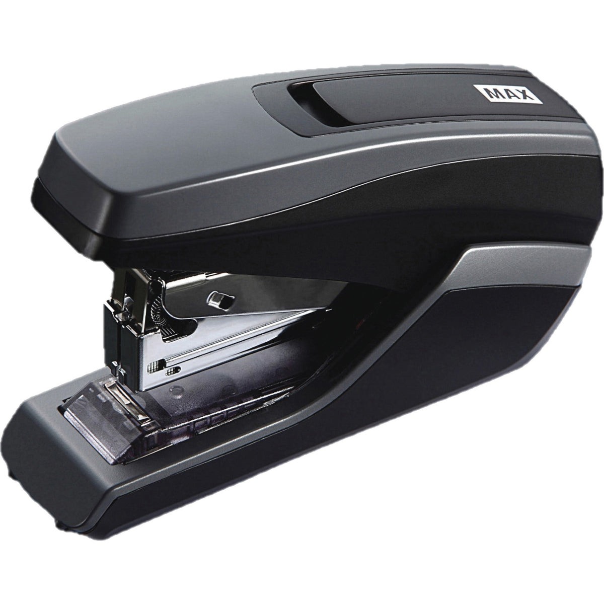 MAX HD-55FL Half-strip Stapler - Staples Upto 35 Sheet of 80g/m&#178; Paper - Holds Upto 100 Staple - Half Strip - Staple Size:  - 24/0.24" , - 26/0.24" - 1.34" Throat Depth - Gray, Black - 1 Each