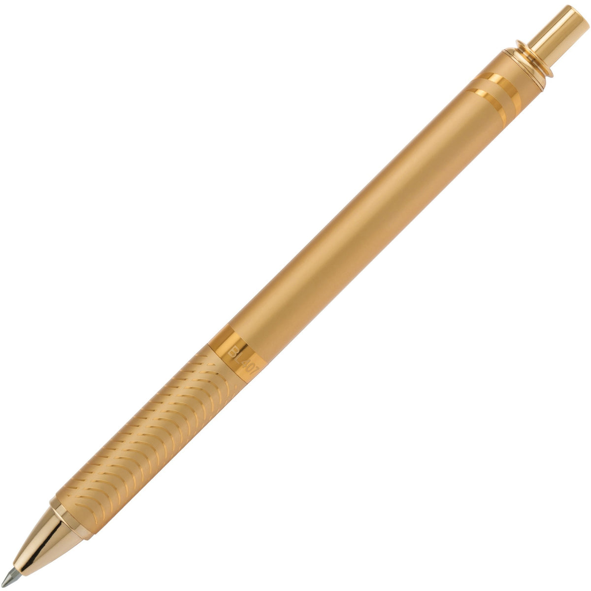 EnerGel EnerGel Alloy Gel Ink Retractable Pen - 0.7 mm Medium Pen Point - Refillable - Retractable - Black Ink - Liquid Gel Ink - Gold Aluminum Alloy Barrel - Metal Tip - 1 Each