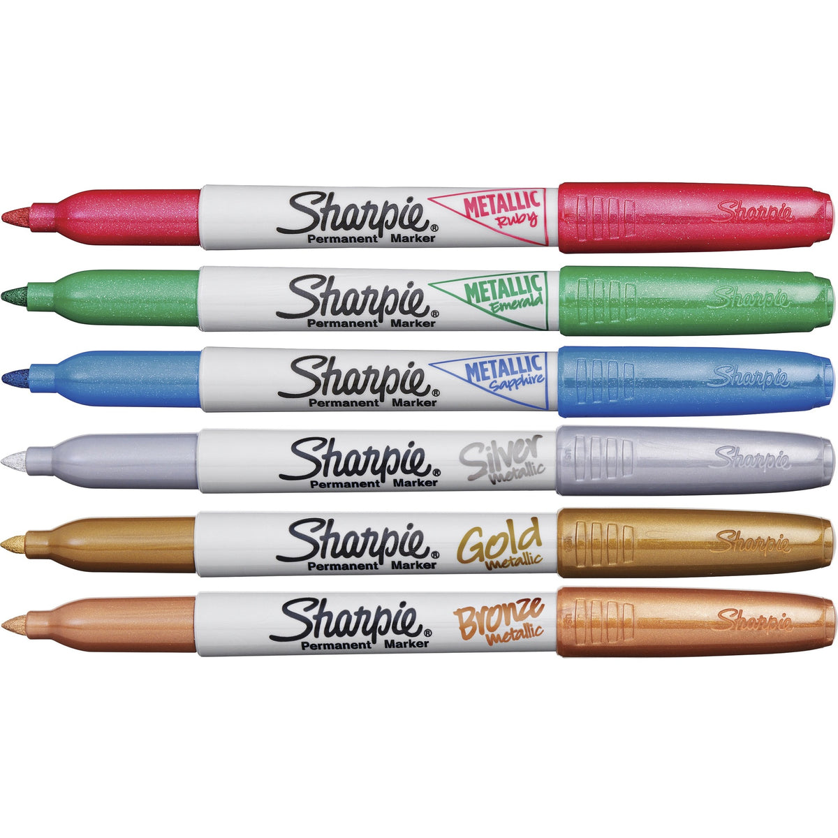 Sharpie Metallic Permanent Marker - Fine Pen Point - Bold Marker Point - Alcohol Based - 6 / Set