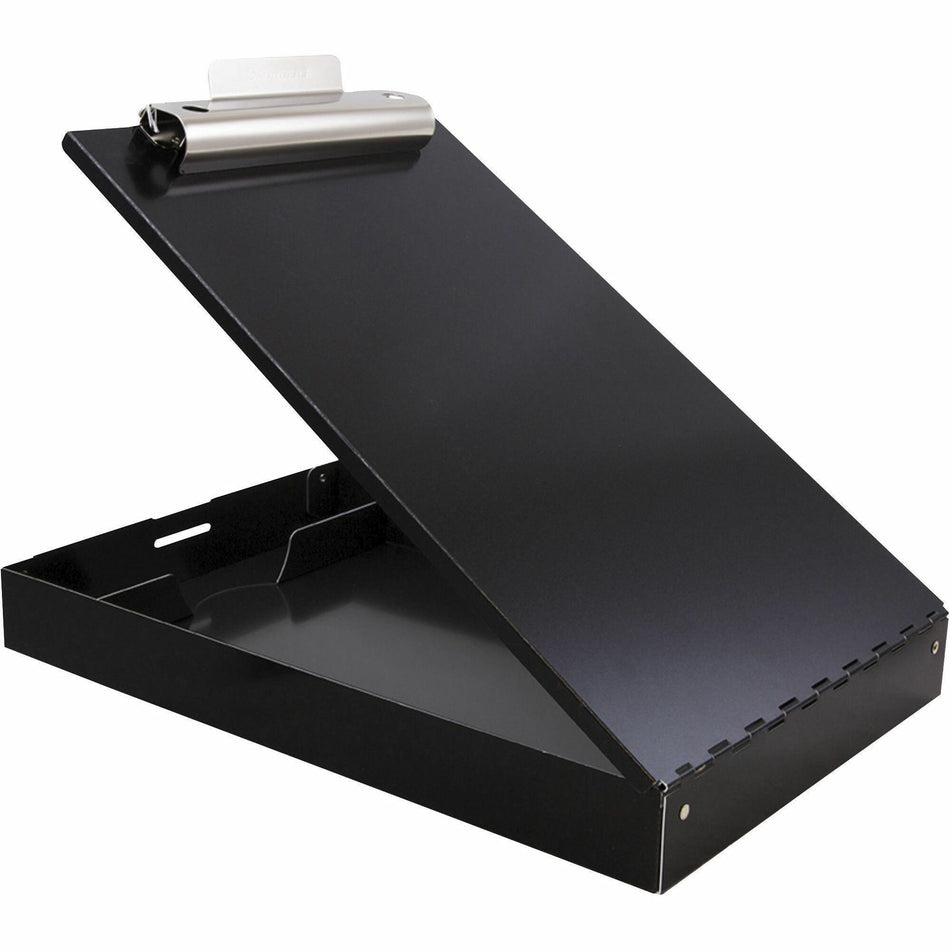 Saunders Redi-Rite Aluminum Storage Clipboard - 8 1/2" x 11" Sheet Size - Aluminum - Black - 1 Each