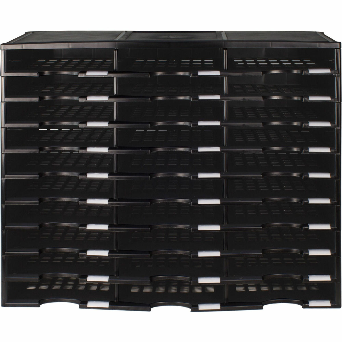 Storex Stackable Literature Sorter - 15000 x Sheet - 30 Compartment(s) - Compartment Size : 9.50" x 12" - 25.50" Height x 14.13" Width31.38" Length - Black - Plastic - 1 Each