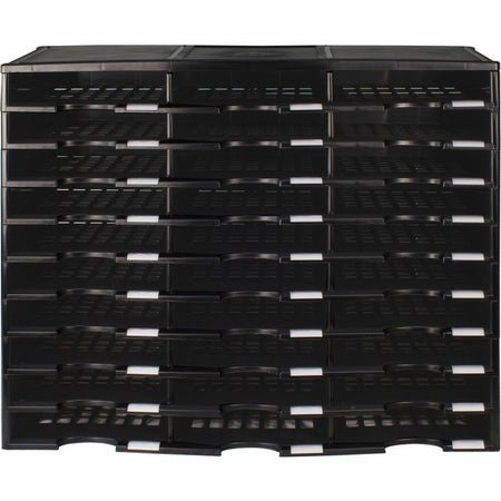 Storex Stackable Literature Sorter - 15000 x Sheet - 30 Compartment(s) - Compartment Size : 9.50" x 12" - 25.50" Height x 14.13" Width31.38" Length - Black - Plastic - 1 Each