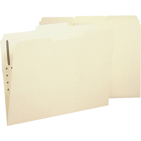 Business Source 1/3 Tab Cut Legal Recycled Fastener Folder - 8 1/2" x 14" - 1 Fastener(s) - 2 Plys - Manila - 10% Recycled - 50 / Box